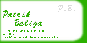 patrik baliga business card